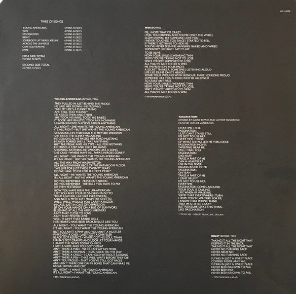 David Bowie : Young Americans (LP,Album)