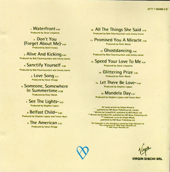 Simple Minds : Glittering Prize 81/92 (Compilation,Reissue)