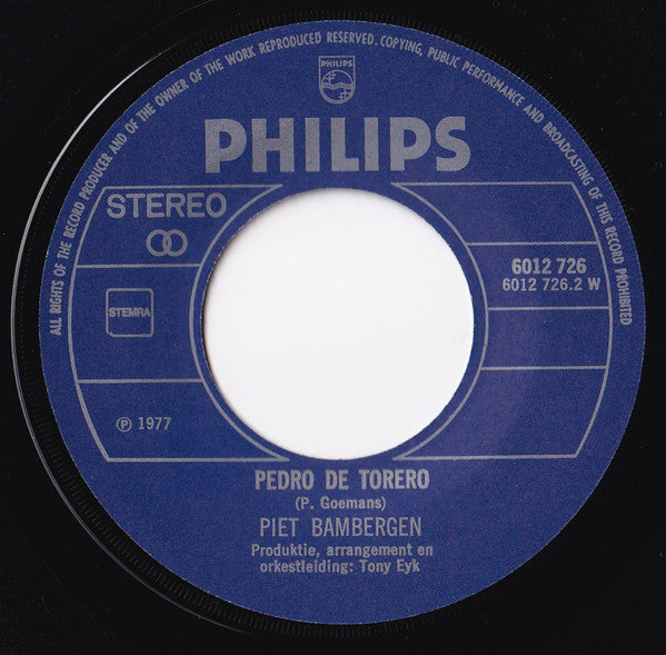 Piet Bambergen : Blij Dat Ik Rij (7",45 RPM,Single,Stereo)