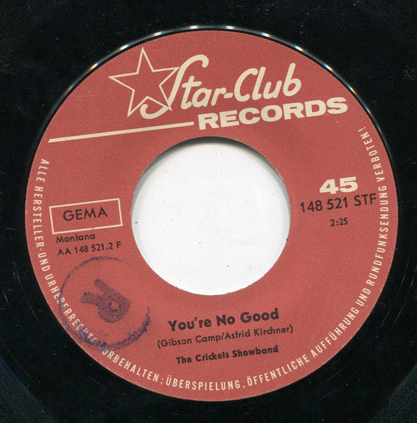 Crickets Show Band, The : Monkey Time / You're No Good (7",45 RPM,Single,Mono)