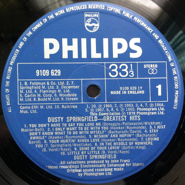 Dusty Springfield : Greatest Hits (LP,Compilation)