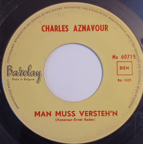 Charles Aznavour : Afrika Song / Man Muß Verstehen (7",45 RPM,Single)
