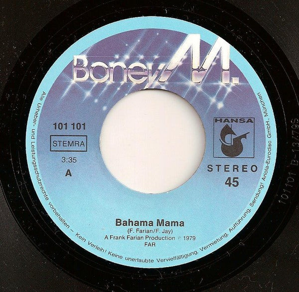 Boney M. : I'm Born Again / Bahama Mama (7",45 RPM,Single,Stereo)