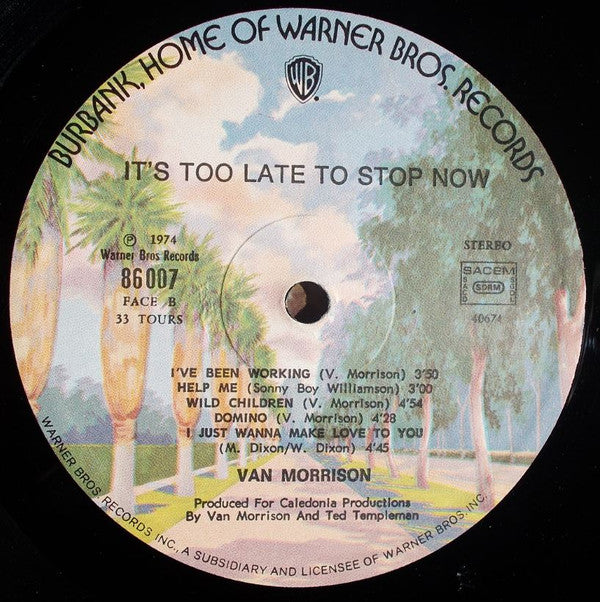Van Morrison : It's Too Late To Stop Now (LP,Album)