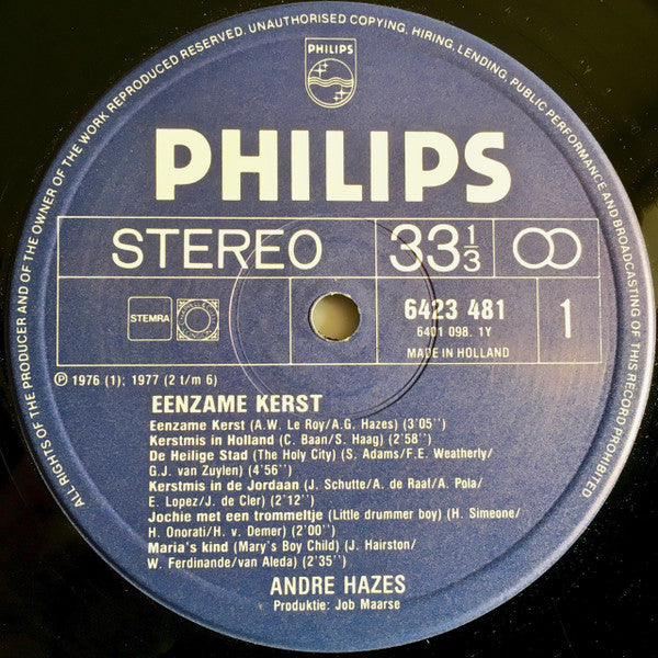 André Hazes : Eenzame Kerst (LP,Album,Reissue,Stereo)