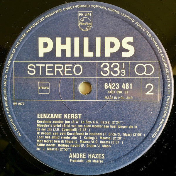 André Hazes : Eenzame Kerst (LP,Album,Reissue,Stereo)