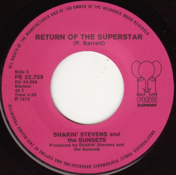 Shakin' Stevens And The Sunsets : Honey Honey (7",Single)