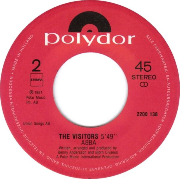 ABBA : Head Over Heels / The Visitors (7",45 RPM,Single)