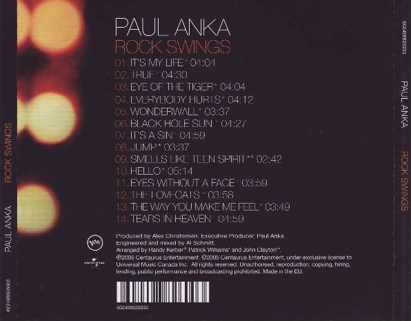 Paul Anka : Rock Swings (Album)