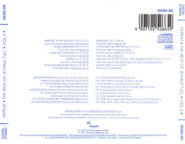 Jethro Tull : Repeat - The Best Of Jethro Tull - Vol. II (Compilation,Reissue)