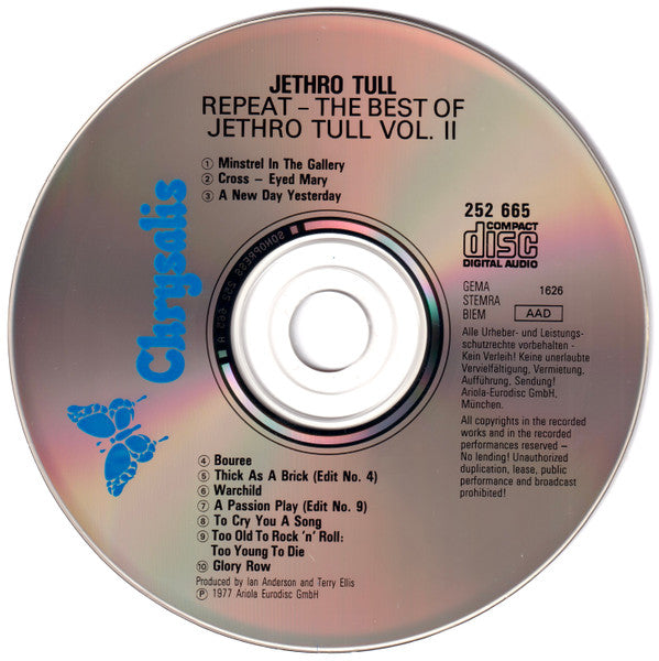 Jethro Tull : Repeat - The Best Of Jethro Tull - Vol. II (Compilation,Reissue)