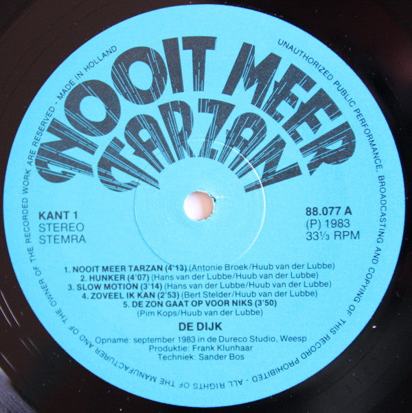 De Dijk : Nooit Meer Tarzan (LP, Album)