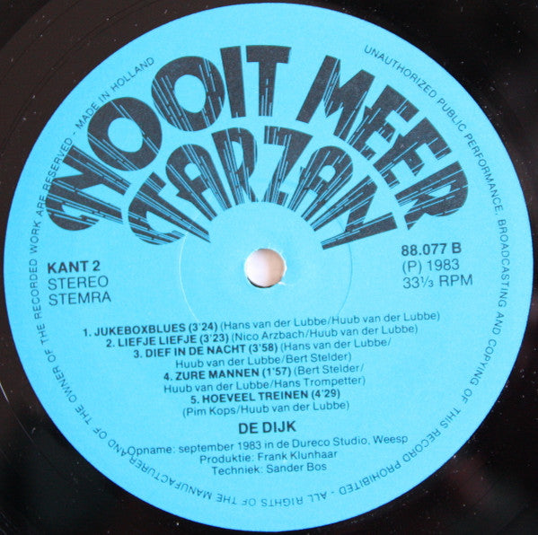 De Dijk : Nooit Meer Tarzan (LP, Album)