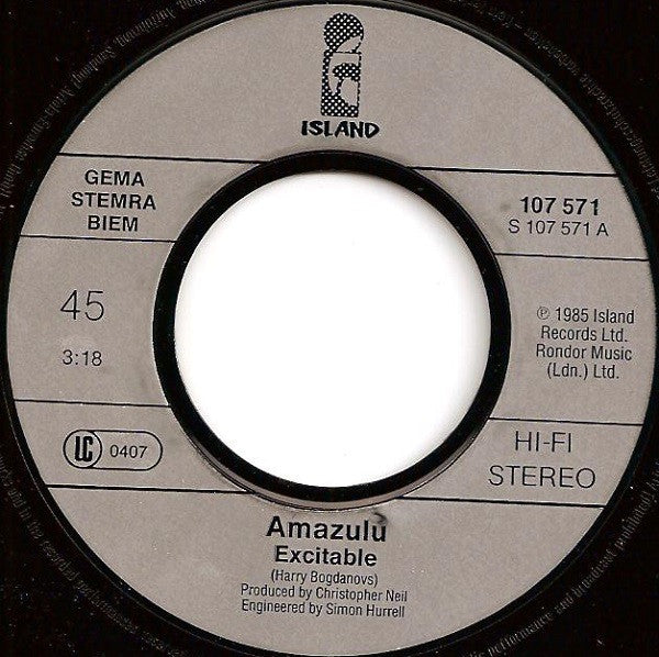 Amazulu : Excitable (7", Single)