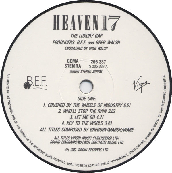 Heaven 17 : The Luxury Gap (LP,Album,Stereo)