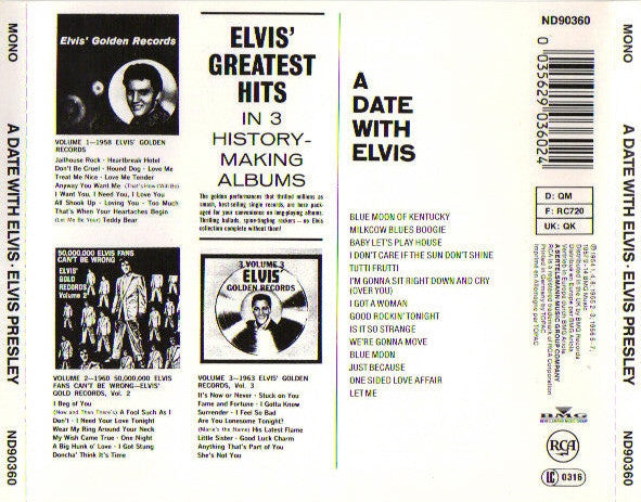 Elvis Presley : A Date With Elvis (Compilation,Reissue,Mono)