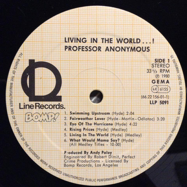Professor Anonymous : Living In The World (LP, Album)