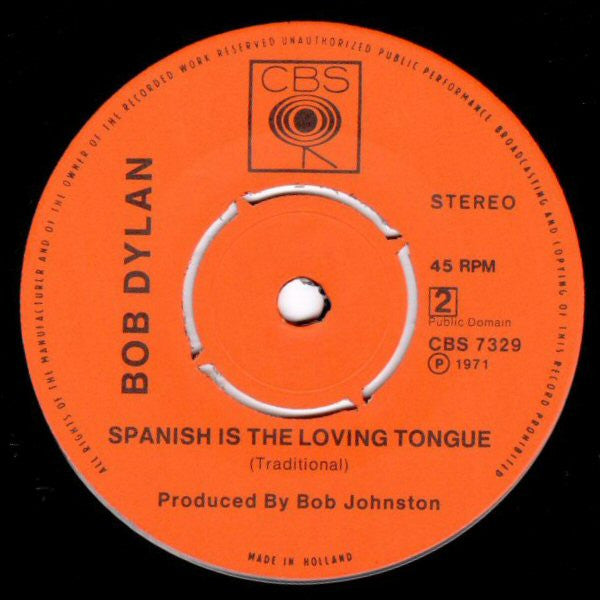 Bob Dylan : Watching The River Flow (7",Single,45 RPM)