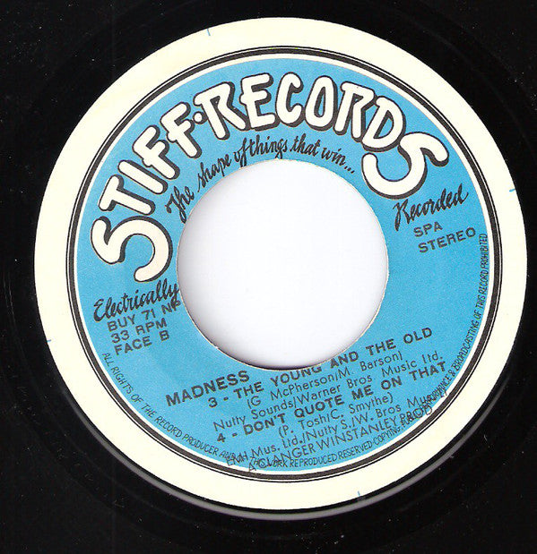 Madness : Work Rest & Play (7",33 ⅓ RPM,EP)