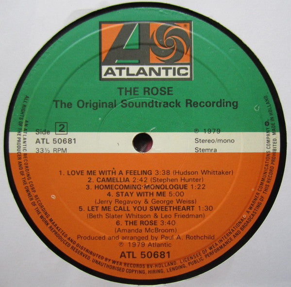 Bette Midler : The Rose - The Original Soundtrack Recording (LP,Album)