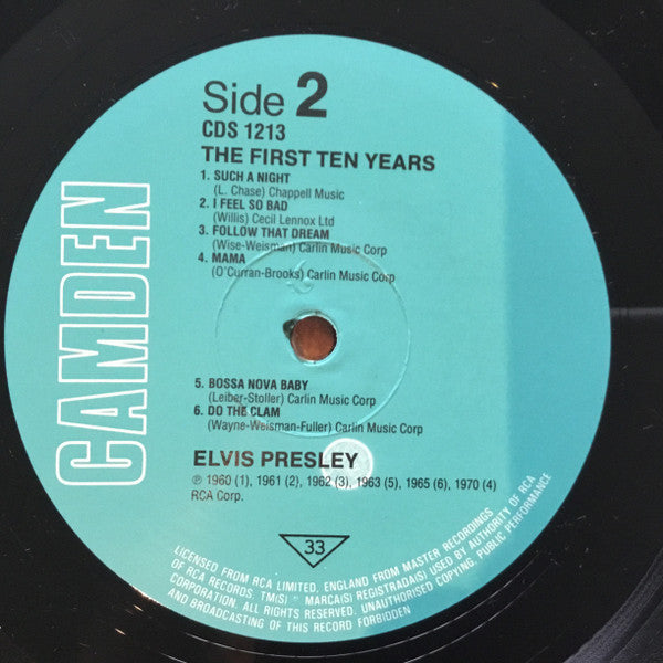Elvis Presley : The First Ten Years (LP, Comp)