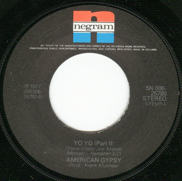American Gypsy : Yo Yo (7", Single)