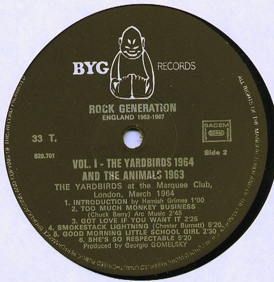 Animals, The + Yardbirds, The : Rock Generation Volume 1 - The Animals 1963 + The Yardbirds 1964 (LP,Compilation)