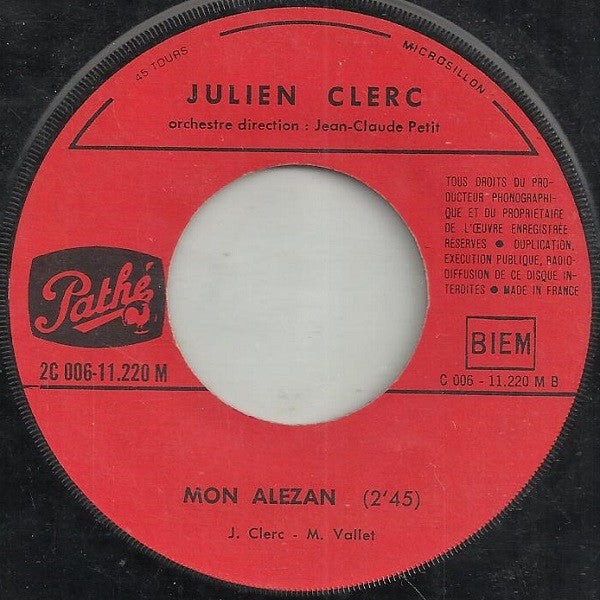 Julien Clerc : Le Cœur Volcan / Mon Alezan (7",45 RPM,Single)