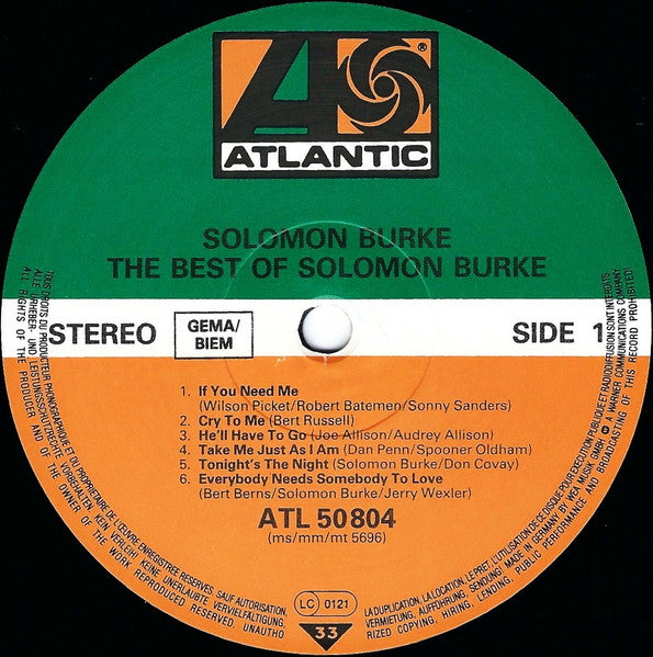 Solomon Burke : The Best Of Solomon Burke (LP,Compilation)