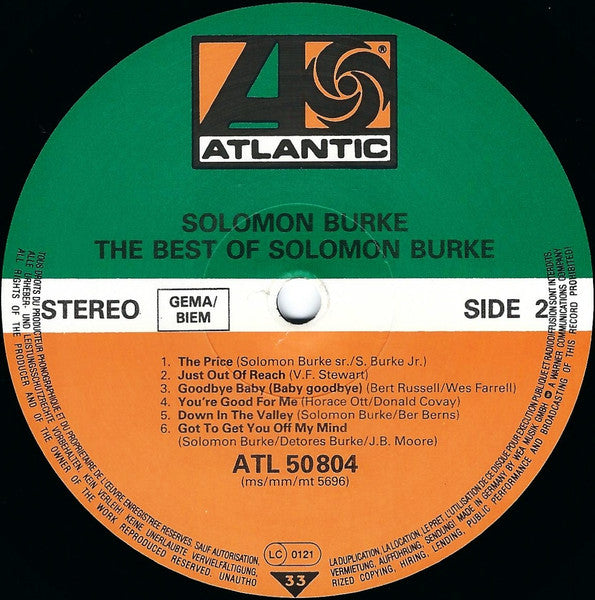 Solomon Burke : The Best Of Solomon Burke (LP,Compilation)