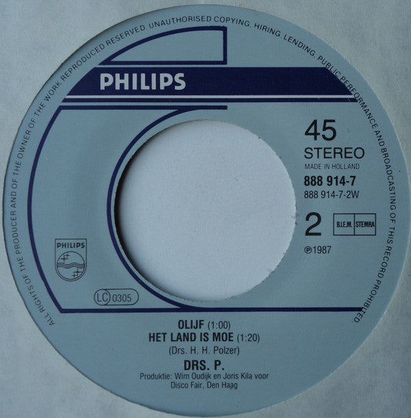 Drs. P : Knolraap En Lof, Schorseneren En Prei (7",45 RPM,Single,Stereo)