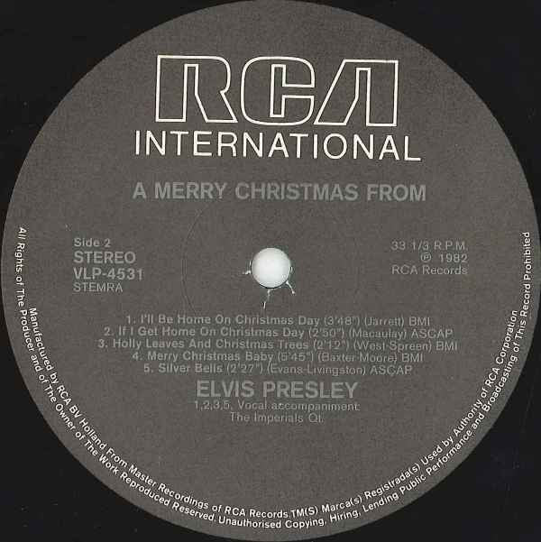 Elvis Presley : A Merry Christmas From Elvis Presley (LP,Album)