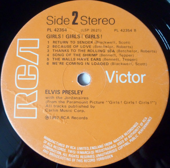 Elvis Presley : Girls! Girls! Girls! (LP,Album,Stereo,Reissue)