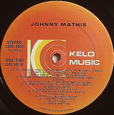 Johnny Mathis : Sincerely Yours (LP,Compilation)