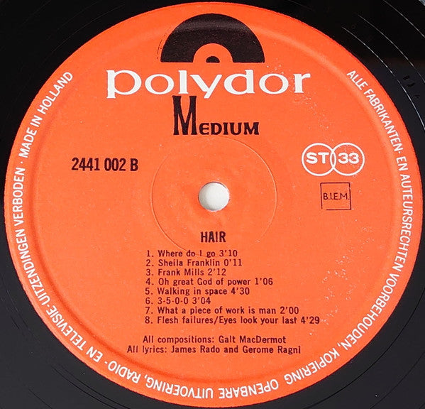 Various : Hair - The American Tribal Love-Rock Musical - Original Amsterdam Cast (LP,Album)