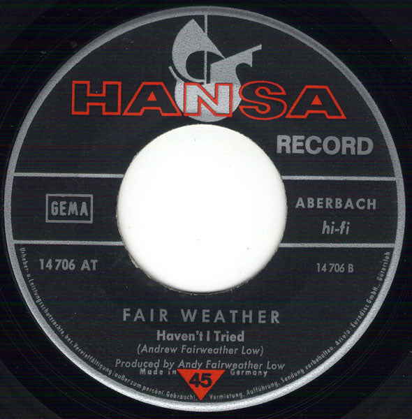 Fair Weather : Natural Sinner (7",45 RPM,Single,Mono)