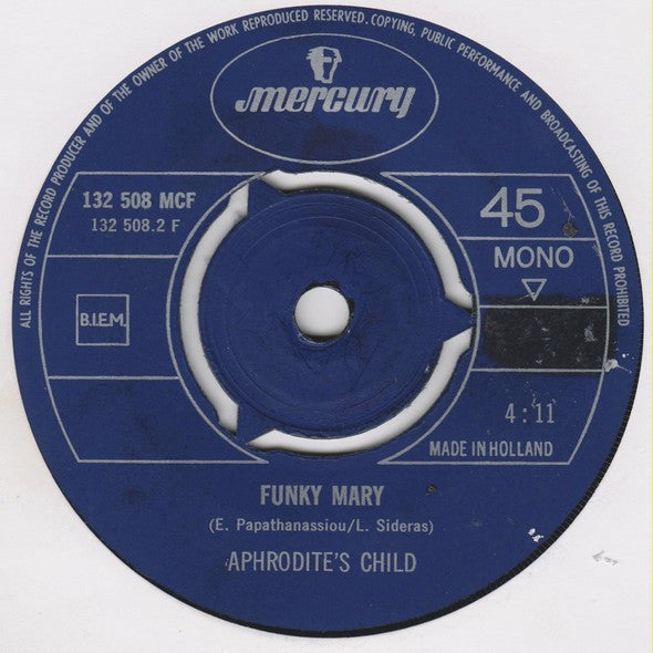Aphrodite's Child : It's Five O' Clock / Funky Mary (7", Single, Mono)