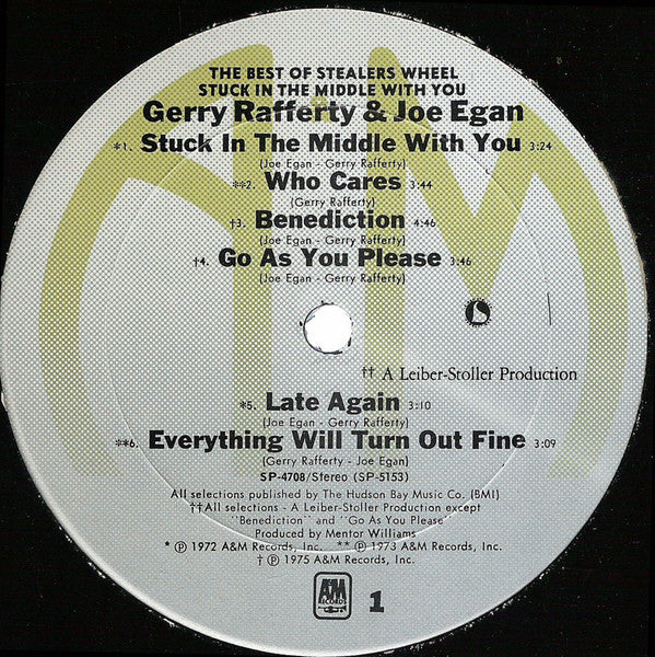 Gerry Rafferty And Joe Egan / Stealers Wheel : Stuck In The Middle With You (The Best Of Stealers Wheel) (LP,Compilation,Repress,Stereo)