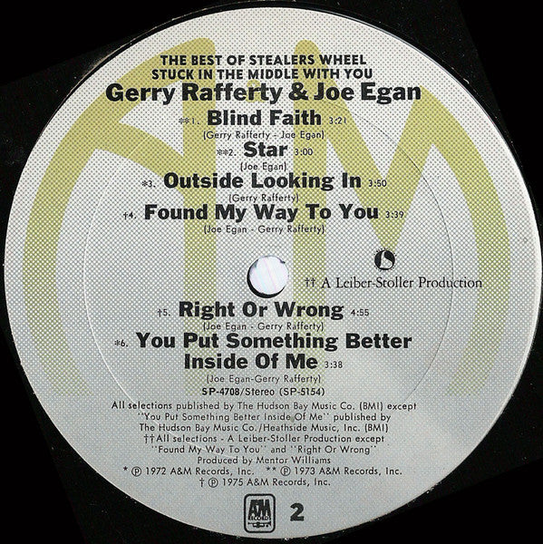 Gerry Rafferty And Joe Egan / Stealers Wheel : Stuck In The Middle With You (The Best Of Stealers Wheel) (LP,Compilation,Repress,Stereo)