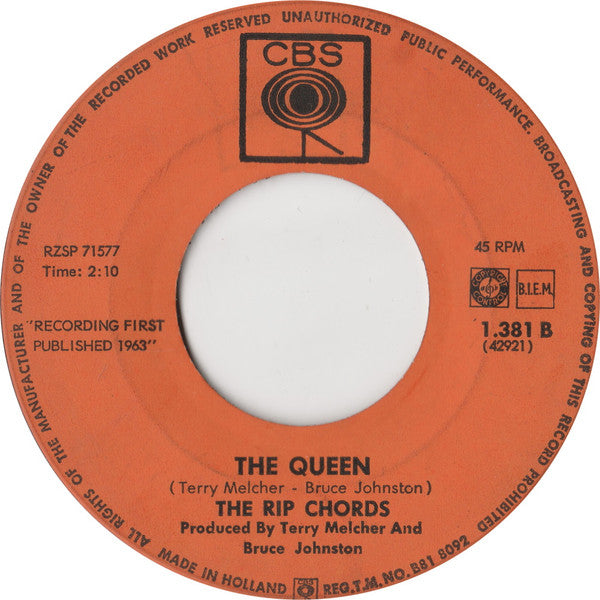 Rip Chords, The : Hey Little Cobra / The Queen (7",45 RPM)
