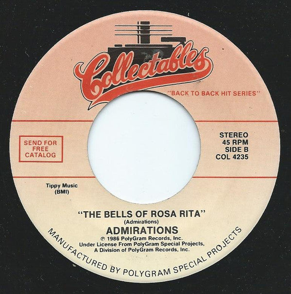 The Diamonds / Admirations* : Little Darlin' / The Bells Of Rosa Rita (7", Single, Mono, RE)