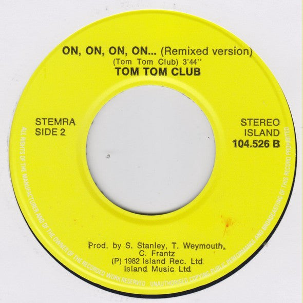 Tom Tom Club : Under The Boardwalk (7",45 RPM,Single)