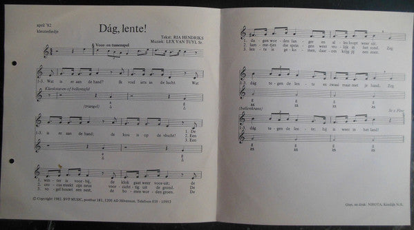 Ria Hendriks, Lex van Tuyl Sr. : Dag, Lente / Het Lentebeest (7",45 RPM,Stereo)