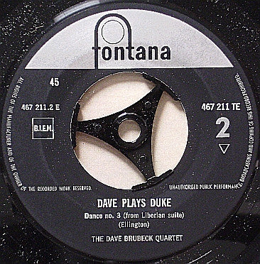 The Dave Brubeck Quartet : Dave Plays Duke (7", Single)