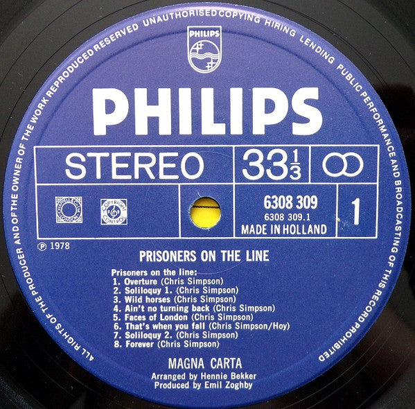 Magna Carta : Prisoners On The Line (LP,Album,Stereo)