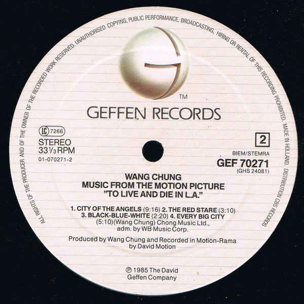 Wang Chung : To Live And Die In L.A. (Music From The Motion Picture) (LP, Album)