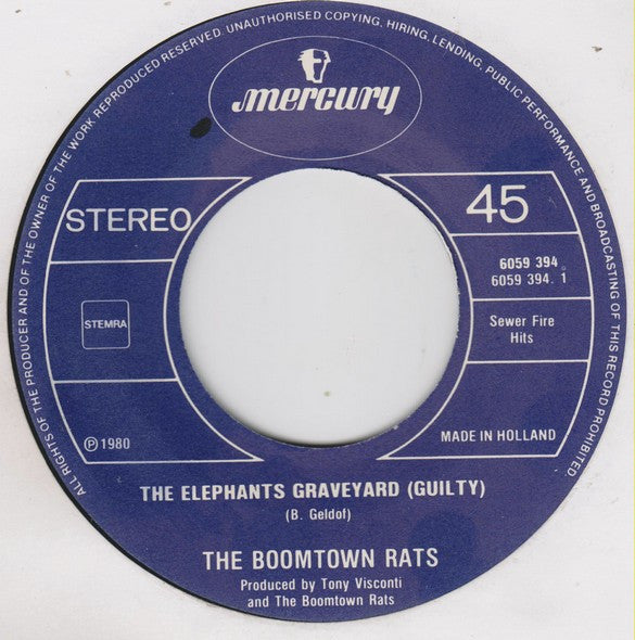 Boomtown Rats, The : The Elephants Graveyard (Guilty) (7",45 RPM,Single)