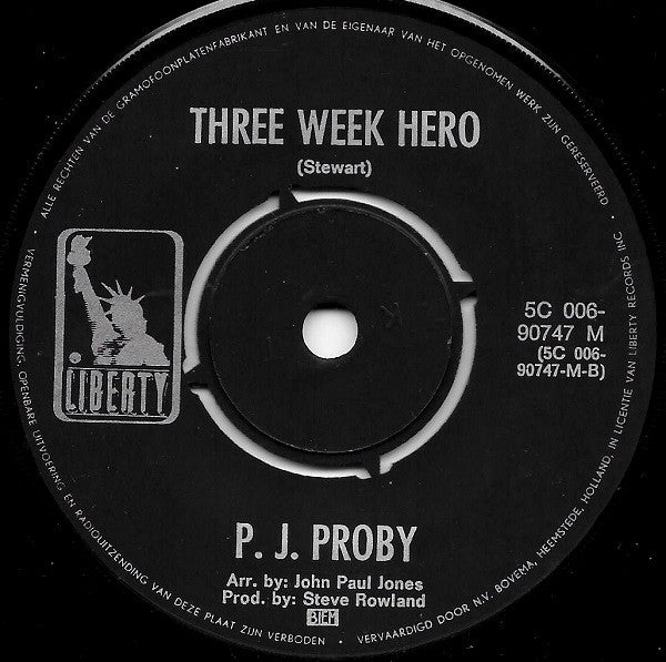 P.J. Proby : Today I Killed A Man / Three Week Hero (7",45 RPM,Single)