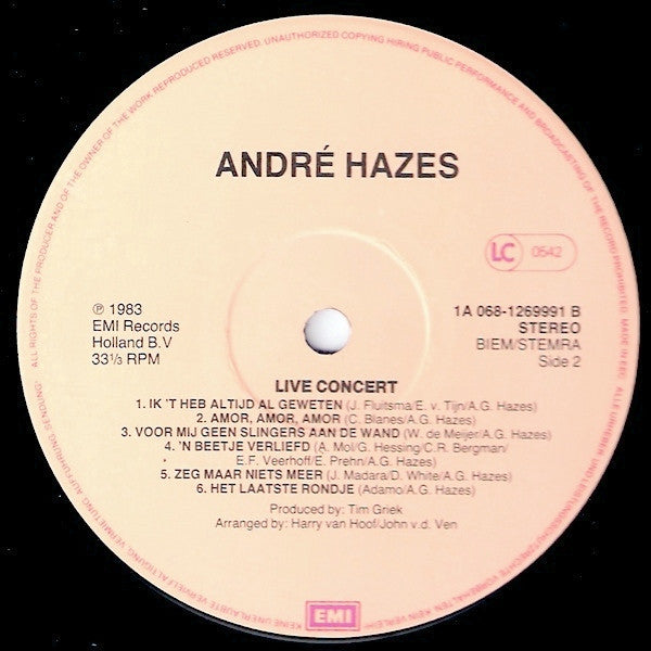 André Hazes : Live Concert (LP,Album)