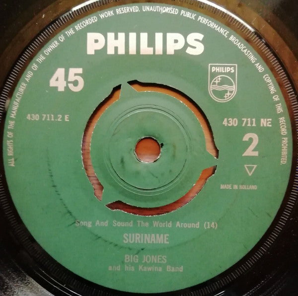 Big Jones & His Kawina Band : Suriname (7",Mono,EP,45 RPM)